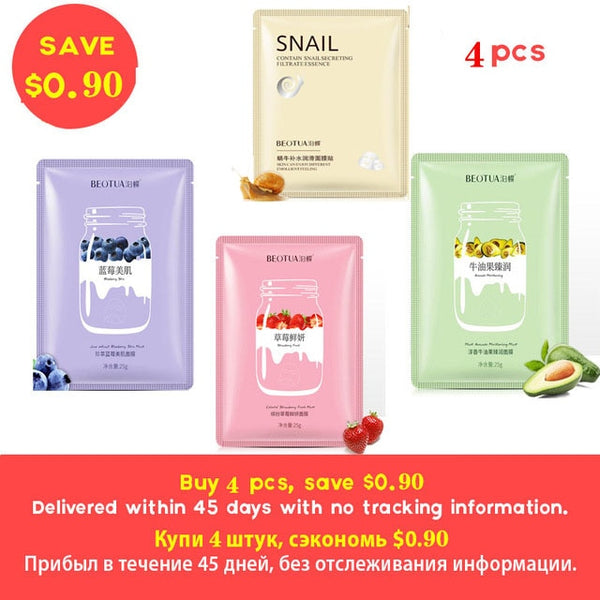 BEOTUA Natural anti acne aging whitening Fruit Extracts Hyaluronic Acid Skin Care Masks